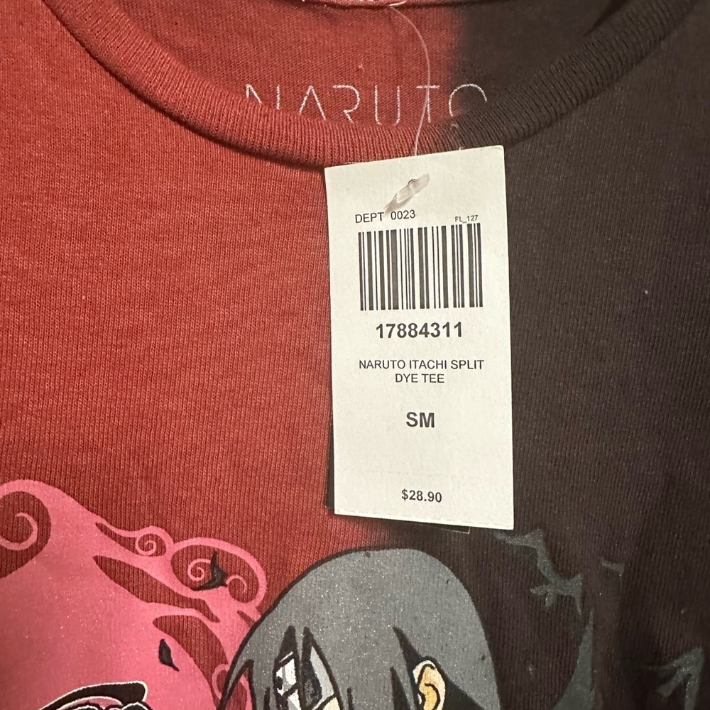 Naruto Two-Tone Graphic Tee - Red and Black Size Small - Picture 4 of 5